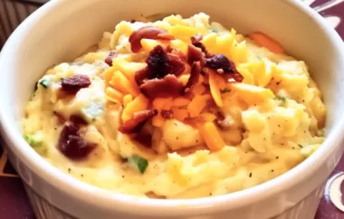 Delicious loaded mashed potatoes with crispy bacon