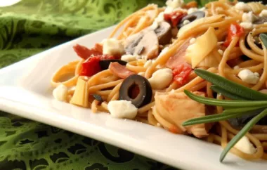 Delicious Mediterranean-inspired pasta dish with tangy sun-dried tomatoes and briny olives