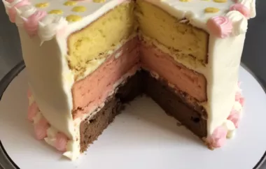Delicious Neapolitan Nesquik Layer Cake Recipe