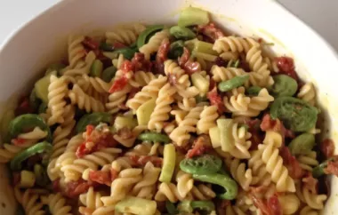 Delicious Pasta Salad with Fiddleheads, Bacon, and Sun-Dried Tomatoes