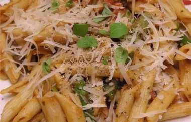 Delicious Penne Pasta with Fresh Asparagus and Savory Mushrooms