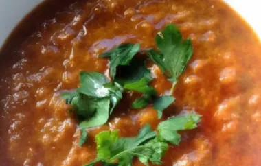 Delicious Roasted Pepper and Lentil Soup