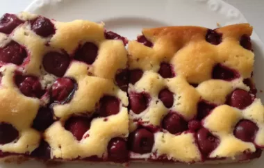 Delicious Sheet Cake with Tart Sour Cherries