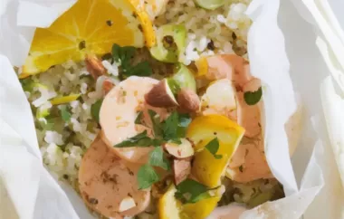 Delicious Shrimp and Rice Packets with a Tangy Twist of Olives and Oranges