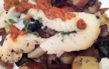 Delicious Slashed Sea Bass Dish with Mediterranean Flavors
