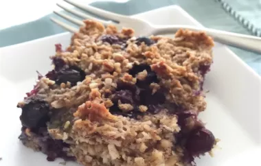 Delicious Soaked Blueberry Coconut Oatmeal Bake Recipe