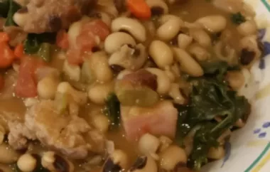 Delicious Southern Comfort Food: Black-Eyed Peas with Pork and Greens