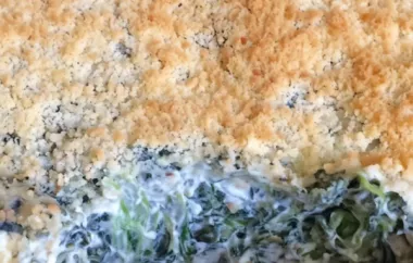 Delicious Spinach and Artichoke Casserole with a Cheesy Au Gratin Topping