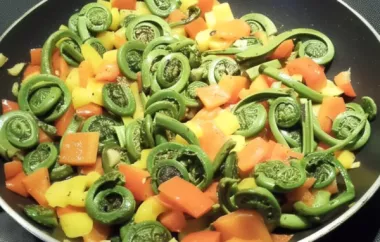 Delicious Spring Fiddleheads and Sweet Peppers Recipe