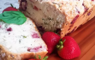 Delicious Strawberry Beer Bread with a Hint of Fresh Basil