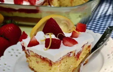 Delicious Strawberry Lemon Poke Cake Recipe