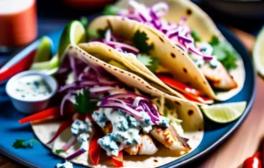 Delicious Tilapia Fish Tacos with Red Pepper Lime Slaw and Blue Cheese Aioli