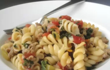 Delicious Tomato, Spinach, and Cheese Pasta Recipe