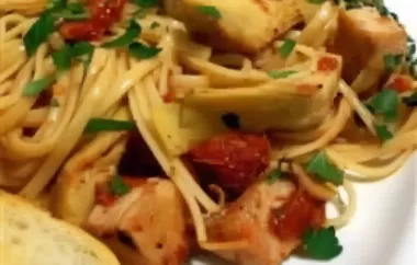 Delicious Tuna Pasta with Sun-Dried Tomatoes and Artichoke Hearts Recipe