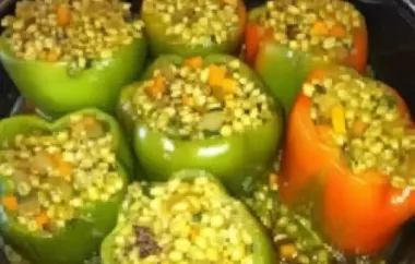 Delicious Vegan Wheat Berry Stuffed Peppers