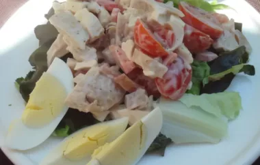 Delicious Warm Chicken Bacon and Egg Salad with Creamy Mayonnaise Dressing Recipe
