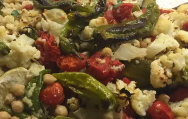 Easy Vegan Sheet Pan Roasted Cauliflower, Tomatoes, and Garbanzo Beans