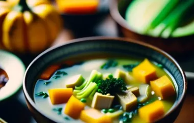 Flavorful Vegan Japanese Soup with Winter Squash and Leek