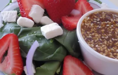 Fresh and flavorful Spinach and Strawberry Salad with Feta Cheese