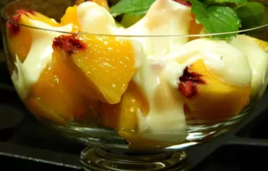 Fresh Peaches with Honey Vanilla Creme Fraiche