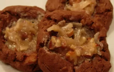 German Chocolate Thumbprint Cookies