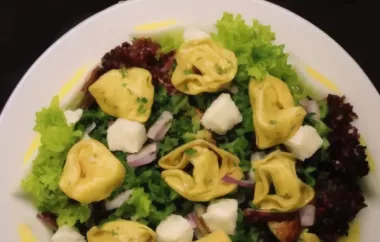 Greek-inspired Tortellini Salad with Fresh Vegetables and Feta Cheese