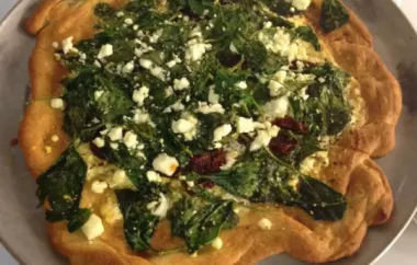 Greek Pizza with Spinach, Feta, and Olives