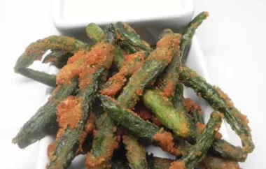 Green Bean Fries with Cucumber Wasabi Dip