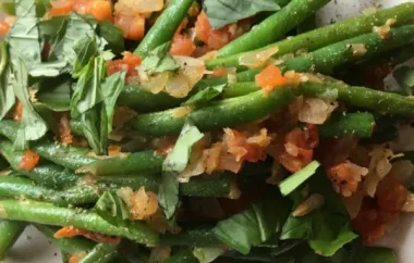 Green Beans Braised with Tomatoes and Fresh Basil