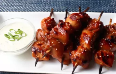 Grilled Chicken Teriyaki Skewers with a Twist of Miso Ranch