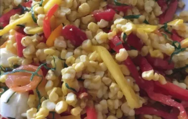 Grilled Corn Salad with Mozzarella, Bell Peppers and Cherry Tomatoes