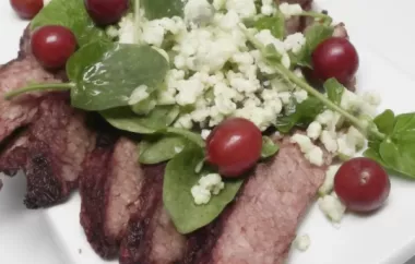 Grilled Flank Steak with Grapes and Stilton