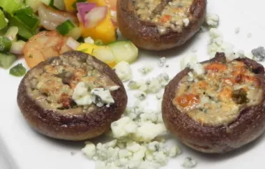 Grilled Mushrooms Stuffed with Basil and Blue Cheese Butter