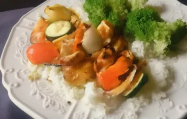 Grilled Orange Chicken Thigh Skewers with Pineapple and Vegetables