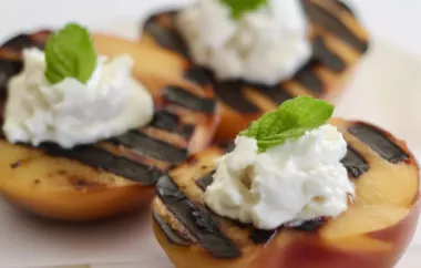 Grilled Peaches with Honey Chevre Recipe