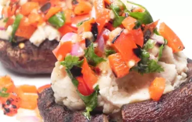 Grilled Portobello Mushrooms with Mashed Cannellini Beans and Harissa Sauce