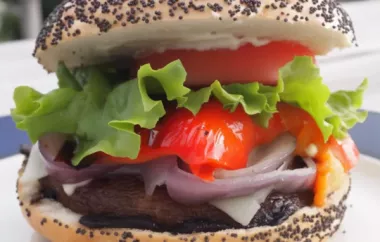 Grilled Portobello Sandwich with Roasted Red Pepper and Mozzarella Recipe