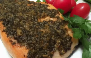 Grilled Salmon with Pesto Crust