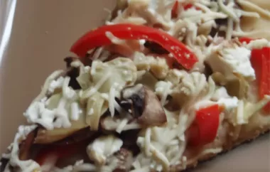 Healthy and Delicious Portobello Mushroom, Fresh Peppers, and Goat Cheese Pizza Recipe