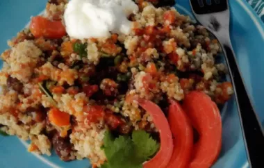 Healthy and flavorful quinoa pilaf with ground turkey and vegetables