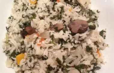 Healthy and flavorful sauteed rice dish with fresh kale