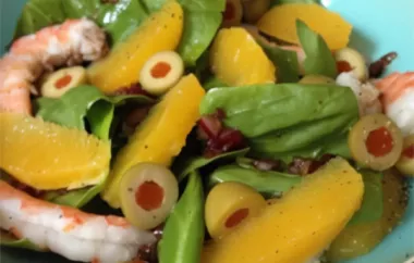 Healthy and refreshing Orange Shrimp Spinach Salad recipe