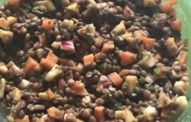 Healthy Vegan Lentil Salad with Fresh Apples and Carrots