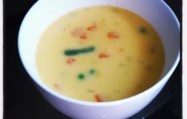 Hearty and comforting vegetable cheesy soup