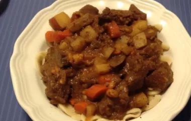 Hearty and delicious venison stew that will warm you up on a cold winter night.