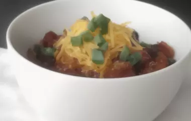 Hearty and flavorful chili recipe by Cynthia