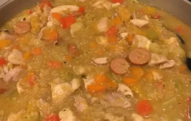 Hearty and nutritious stovetop stew with butternut squash, chicken, and quinoa