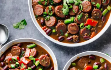 Hearty Red Bean Stew with Sausage and Vegetables