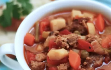 Hearty Vegetable Beef Soup with Ground Beef