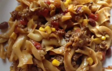 Homemade Hamburger Casserole with Cheese and Pasta